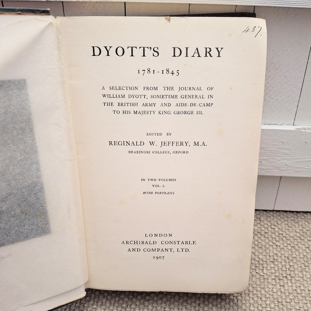 Dyott's Diary History British Army Antique Book